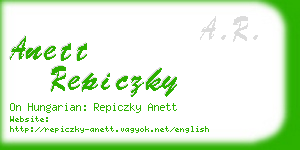 anett repiczky business card